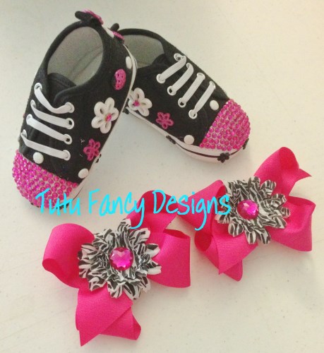Blinged Out Sparkle and Bow Toe Shoes