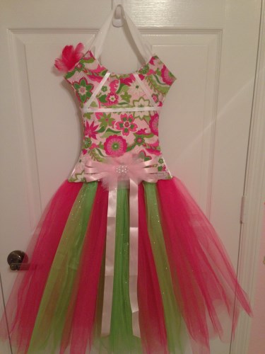 Ready To Ship Large Hanging TuTu Bow Holder - Fuschia, Light Pink, Green, Cream and White