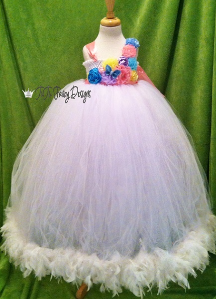 Flowers and Feathers Formal Tutu Dress