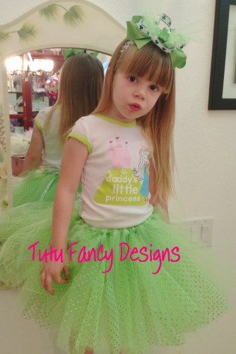 St. Patrick's Day Tutu and Matching Hair Bow Set - Size 2T - 4T