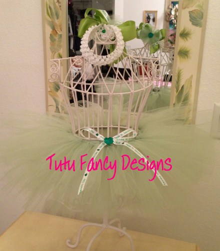 St. Patrick's Day Tutu and Matching Hair Bow Set - Size Newborn - 6 months