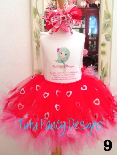 Valentine's Day Tutu and Matching Hair Bow Set - Size 24 months - 4T