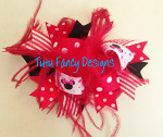 Red and Black Hair Bow with Minnie Mouse- Medium